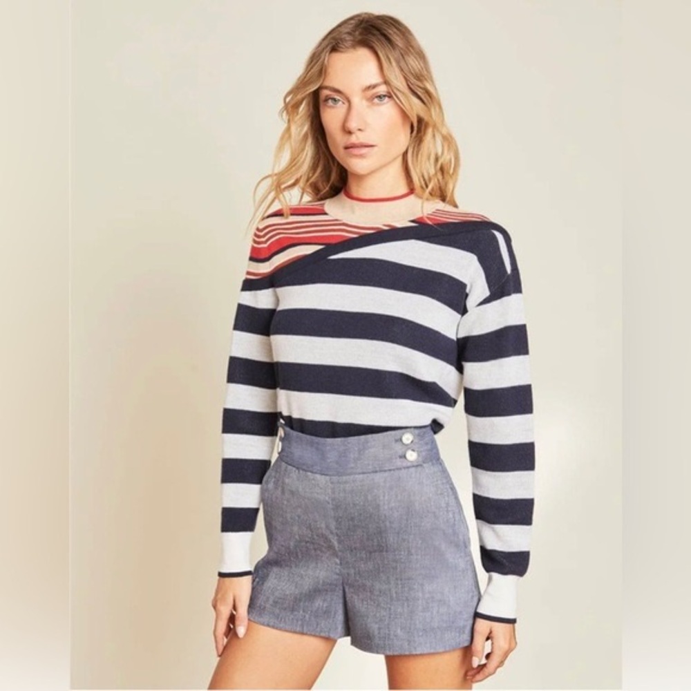 Veronica Beard Sheradin Striped Sweater size medium